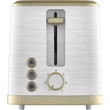Kép 2/8 - Sencor STS 7501BK kenyérpirító, 930W, fehér-arany