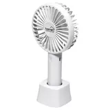 Kép 1/2 - Kézi, tölthető ventilátor, fehér, 4W, 9cm
