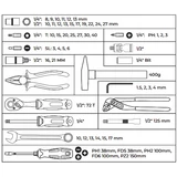 Kép 2/2 - Stalco szerszám és dugókulcs készlet, 1/2"-1/4", 55 részes