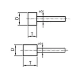 Kép 2/2 - Swatycomet Weiler csiszolókő fémre egyenes csiszolóhoz, henger, 13x13x6mm