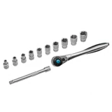 Kép 3/7 - Gross dugókulcs készlet racsnis hajtókarral, CrV, 1/4", 4-13mm, 12 darabos