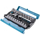 Kép 3/4 - Gross dugókulcs készlet racsnis hajtókarral, CrV, 1/2"-3/8", 4-24mm, 36 darabos