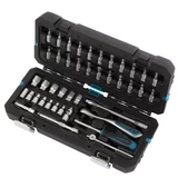 Kép 4/6 - Gross bit és dugókulcs készlet racsnis hajtókarral, CrV, 1/4", 4-14mm, 42 darabos
