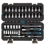 Kép 1/6 - Gross bit és dugókulcs készlet racsnis hajtókarral, CrV, 1/4&quot;, 4-14mm, 42 darabos