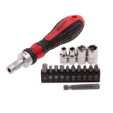 Kép 1/4 - MTX racsnis marokcsavarozó irányváltóval, fejekkel, 1/4&quot;, 16 részes