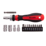 Kép 2/4 - MTX racsnis marokcsavarozó irányváltóval, bit fejekkel, 1/4", 16 részes