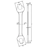 Kép 2/2 - Topmaster Pro kettős villáskulcs, Cr-V, 20x22mm