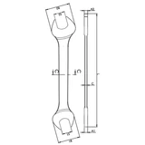 Kép 2/2 - Topmaster Pro kettős villáskulcs, Cr-V, 20x22mm