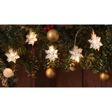 Kép 1/3 - Tracon X22056 karácsonyi fényfüzér, hópehely, fém, 90cm, 10LED, 3000K