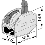 Kép 2/2 - Tracon csavar nélküli vezetékösszekötő, nyitható, 2 vezeték, 0.5-4mm2, 32A
