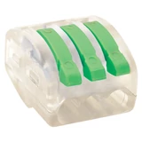 Kép 1/2 - Tracon csavar nélküli vezetékösszekötő, nyitható, átlátszó, 3 vezeték, 0.75-4mm2, 32A