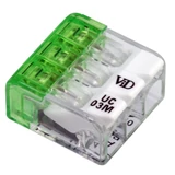 Kép 2/2 - Tracon csavar nélküli vezetékösszekötő, nyitható, átlátszó, 3 vezeték, 0.2-2.5mm2, 24A