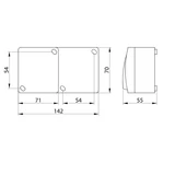 Kép 3/3 - Falon kívüli csatlakozóaljzat, 16A/250VAC, IP54