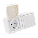 Kép 2/4 - Falon kívüli egy áramkörös kapcsoló+csatlakozóaljzat, 16A/250VAC, IP54