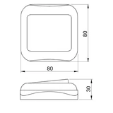 Kép 2/2 - Falon kívüli kétpólusú kapcsoló (tapétakapcsoló), 10AX/250VAC, IP20