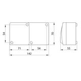 Kép 2/2 - Falon kívüli kettős csatlakozóaljzat, 16A/250VAC, IP54
