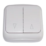 Kép 1/2 - Falon kívüli zsalu vezérlő kapcsoló (tapétakapcsoló), 10AX/250VAC, IP20