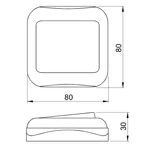 Kép 2/2 - Falon kívüli zsalu vezérlő kapcsoló (tapétakapcsoló), 10AX/250VAC, IP20
