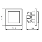 Kép 3/3 - Süllyesztett csatlakozóaljzat USB töltővel, 1×16A/250VAC, 2P+E, USB:5V,2100mA