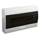 Kép 1/4 - Falon kívüli elosztódoboz, füstszínű ajtóval, N/PE sínnel, 1×18 modul, IP40