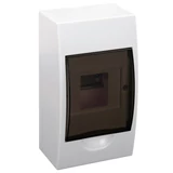 Kép 1/4 - Falon kívüli elosztódoboz, füstszínű ajtóval, N/PE sínnel, 1×4 modul, IP40