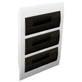 Kép 1/4 - Süllyesztett elosztódoboz, füstszínű ajtóval, N/PE sínnel, 1×4 modul, IP40