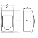 Kép 3/4 - Süllyesztett elosztódoboz, füstszínű ajtóval, N/PE sínnel, 1×4 modul, IP40