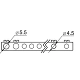 Kép 4/4 - Süllyesztett elosztódoboz, füstszínű ajtóval, N/PE sínnel, 1×4 modul, IP40