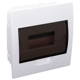 Kép 1/4 - Süllyesztett elosztódoboz, füstszínű ajtóval, N/PE sínnel, 1×8 modul, IP40