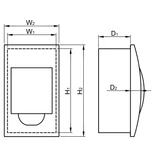 Kép 3/4 - Süllyesztett elosztódoboz, füstszínű ajtóval, N/PE sínnel, 1×8 modul, IP40