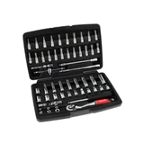Kép 1/3 - Tvardy dugókulcs készlet, CrV, 1/4", 56 részes