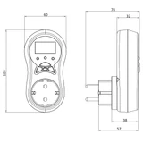 Kép 3/3 - UltraTech kapcsolóóra, heti időzítés, elektronikus, 20 program, 230V, 3.68kW