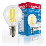 Kép 2/3 - UltraTech filament gömb LED izzó, meleg fehér, E14, 4W, 470lm