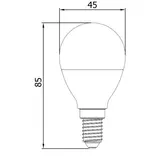 Kép 2/2 - UltraTech LED gömb izzó, E14, 7.5W, 4000K, 860lm