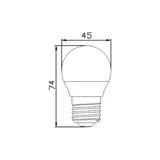 Kép 2/3 - UltraTech LED gömb izzó, E27, 5W, 2700K, 470lm