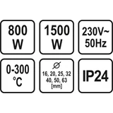 Kép 6/6 - Power Up Hegesztő termoplasztikus csövekhez 800W-1500W, 0-300°C