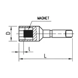 Kép 2/2 - Würth dugókulcs, hatlapú, mágneses, SW10, 3/8"