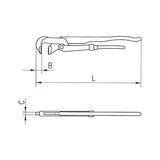 Kép 2/3 - Würth sarokcsőfogó, 1&quot; 310mm