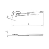 Kép 2/2 - Würth sarokcsőfogó, S forma 3&quot;-80mm L640mm
