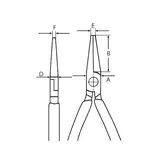 Kép 2/3 - Würth műszerész fogó, kerek csőrű 120mm