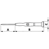 Kép 4/4 - Würth Black Point csavarhúzó, műszerész, imbusz, 3x60mm