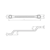 Kép 2/2 - Würth csillagkulcs, hajlított 6x7mm