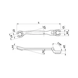 Kép 3/4 - Würth nyitott csillagkulcs, csuklós 19mm