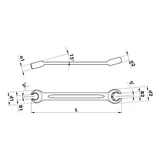 Kép 2/2 - Würth nyitott kettős csillagkulcs, tizenkétlapú 14x17mm