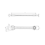 Kép 2/2 - Würth racsnis csillag-villáskulcs, metrikus, egyenes 13mm