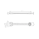 Kép 2/2 - Würth racsnis csillag-villáskulcs, egyenes 1/2&quot;