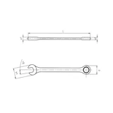 Kép 2/4 - Würth racsnis csillag-villáskulcs, metrikus, egyenes 32mm
