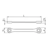 Kép 2/2 - Würth dupla racsnis csillagkulcs, TX E20xE24