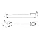 Kép 2/5 - Würth kombinált racsnis csillag-villáskulcs 8mm