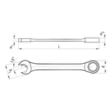 Kép 2/5 - Würth kombinált racsnis csillag-villáskulcs 17mm